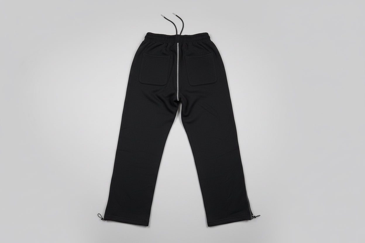 Exposed Stitching Autumn Sweatpants (black/white)